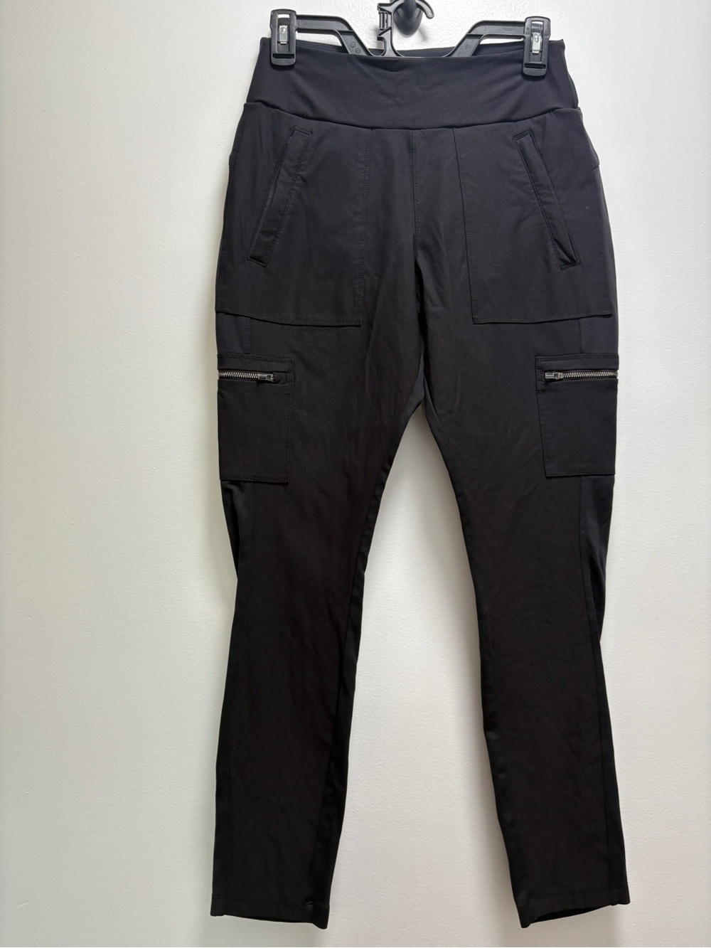 Athleta Black Slim Cargo Trouser Performance Pants with Zip Pockets | 6 |